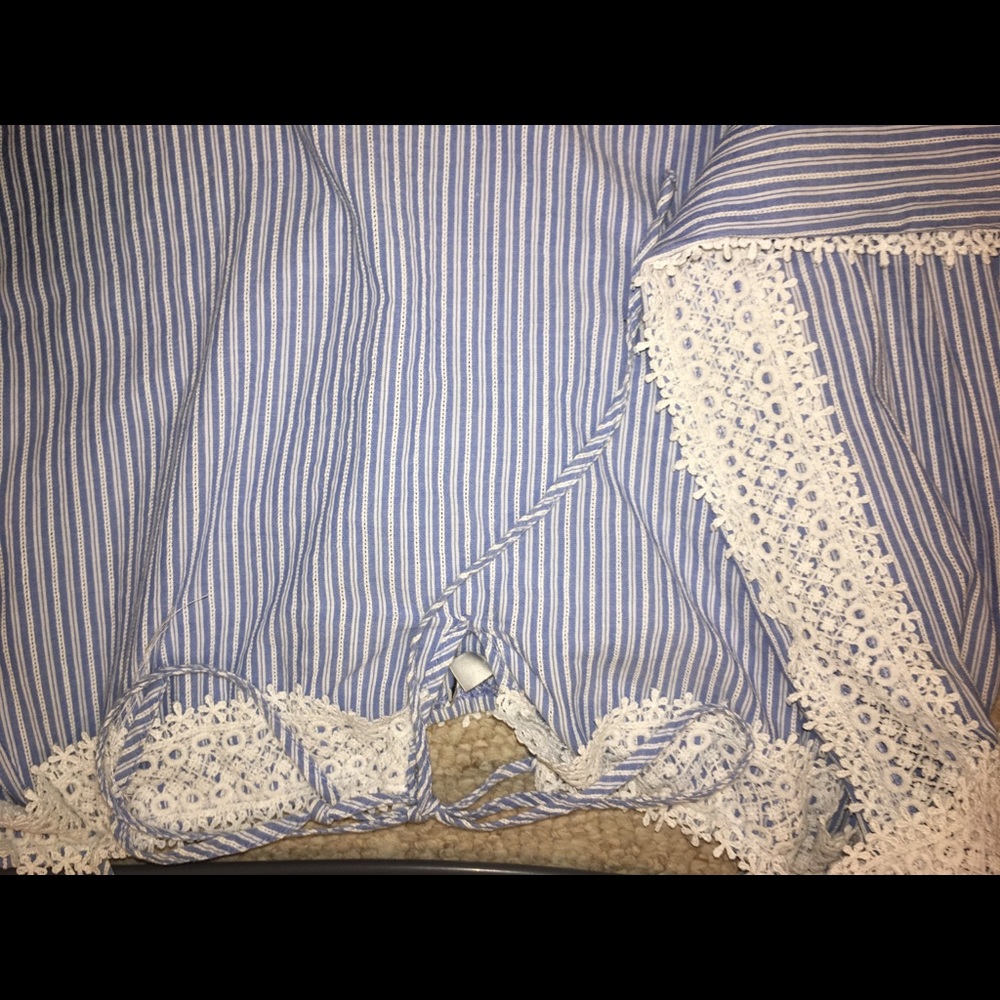 Striped crochet blouse